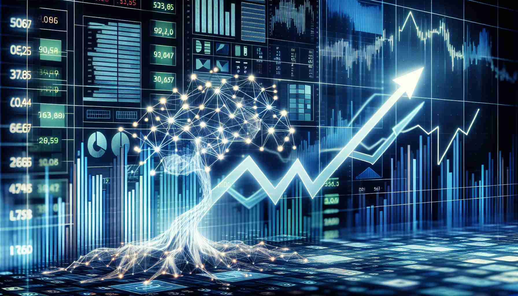 A high-definition image representing the impact of changing data access on the development of artificial intelligence. The image displays a background of changing data - numbers, graphs, and charts in motion. Poised against this background, there's a graphically represented AI neural network evolving together with the data changes. It's a symbolic depiction of AI models being trained, adapting, and improving as the data access changes over time.