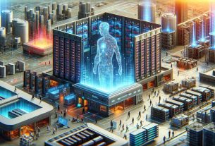 A high definition, realistic illustration depicting the future of AI infrastructure spending and chipmakers. The image should show a futuristic setting with various advanced AI technologies, including servers, computers, and chips. The setting can be an industry complex filled with high-rack servers, towering constructions, and workers moving around. Mixed in the scene, there can be stacks of chips and hardware components. The visual representation of spending can be shown by depicting investors or businesspeople discussing charts and diagrams of financial growth in AI. The image should have a forward-looking, progressive vibe.